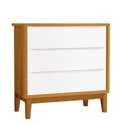 Cômoda Infantil Classic 3 Gavetas MDF com Puxador Embutido Branco