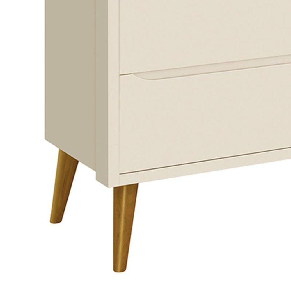 Cômoda Infantil 3 Gavetas Theo Retrô Areia Fosco Com Pés Amadeirado Reller Móveis Areia Fosco - 3
