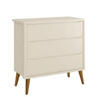 Cômoda Infantil 3 Gavetas Theo Retrô Areia Fosco Com Pés Amadeirado Reller Móveis Areia Fosco - 2