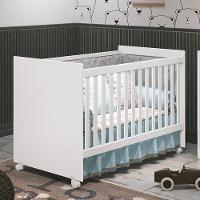 Berço Americano Tico Branco Brilho Com Colchão D18 Reller Móveis Branco Brilho - 2