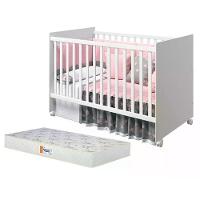 Berço Tico Branco Brilho Com Colchão D18 De 10cm Reller Móveis Branco Brilho - 1