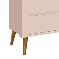 Cômoda Infantil Theo 6 Gavetas Rosa Fosco Com Pés Amadeirado Reller Móveis Rosa Fosco - 3