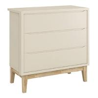 Cômoda Infantil Classic 3 Gavetas Areia Fosco Com Pés Madeira Natural Reller Móveis Areia Fosco - 2