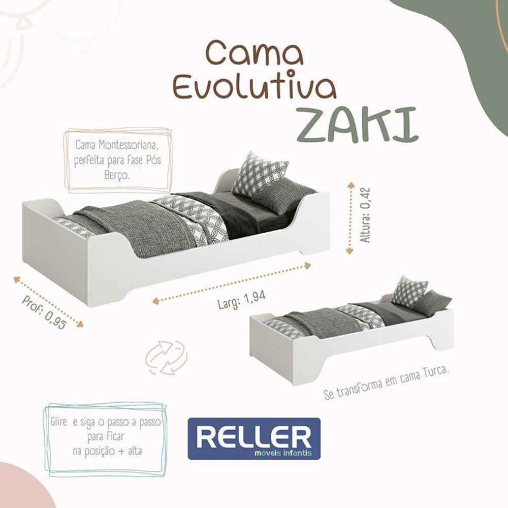 Cama Evolutiva 2 Em 1 Zaki Areia Fosco Com Colchão D20 Reller Móveis Areia Fosco - 2