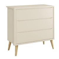 Jogo De Quarto Infantil Theo Cômoda 3 Gavetas E Berço Areia Fosco Com Pés Madeira Natural Reller Móveis Areia Fosco - 4