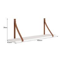 Kit 2 Prateleiras Luna 89,6cm Branco Fosco Com Alças De Couro Reller Móveis Branco Fosco - 2