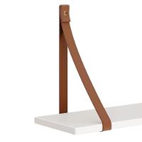 Kit 2 Prateleiras Luna 89,6cm Branco Fosco Com Alças De Couro Reller Móveis Branco Fosco - 3