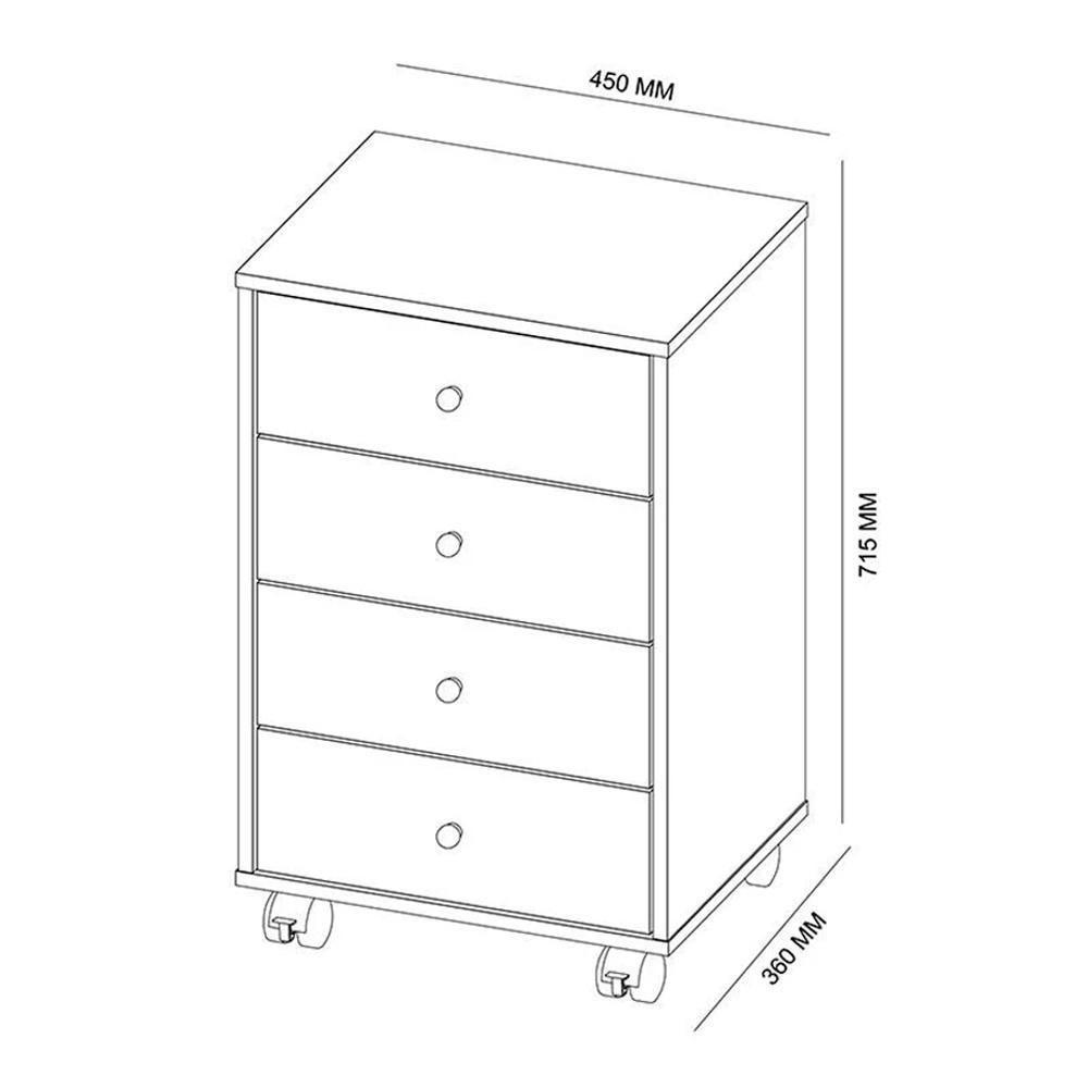 Gaveteiro 4 Gavetas Office Presence Amêndola Touch Demóbile Amêndola Touch - 3