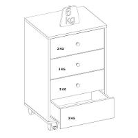 Gaveteiro 4 Gavetas Office Presence Amêndola Touch Demóbile Amêndola Touch - 2