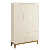 Guarda Roupa Infantil 3 Portas Classic Areia Fosco Com Pés Amadeirado Reller Móveis Areia Fosco - 1