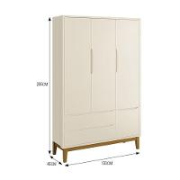 Guarda Roupa Infantil 3 Portas Classic Areia Fosco Com Pés Amadeirado Reller Móveis Areia Fosco - 2