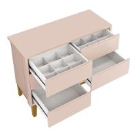 Jogo De Quarto Infantil Classic Cômoda 6 Gavetas E Berço Rosa Fosco Com Pés Amadeirado Reller Móveis Rosa Fosco - 3