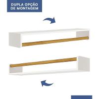 Prateleira Theo 93,6cm Branco Fosco Amadeirado - Reller Móveis Branco Fosco Amadeirado - 3