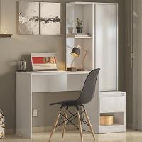 Escrivaninha Office Morada Com Armário 1 Porta E 1 Gaveta Branco Demóbile Branco - 6
