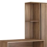 Escrivaninha Office Morada Com Armário 1 Porta E 1 Gaveta Amêndola Grafito Demóbile Amêndola Grafito