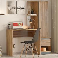 Escrivaninha Office Morada Com Armário 1 Porta E 1 Gaveta Amêndola Grafito Demóbile Amêndola Grafito - 6