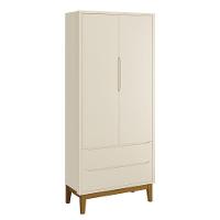 Guarda Roupa Infantil 2 Portas Classic Areia Fosco Com Pés Amadeirado Reller Móveis Areia Fosco - 3