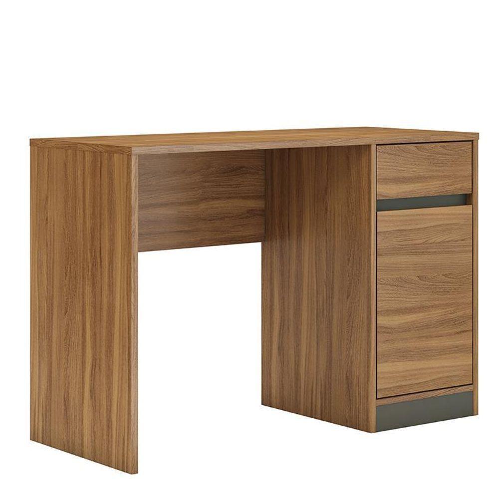 Escrivaninha Office Morada Com 1 Porta E 1 Gaveta Amêndola Grafito Demóbile Amêndola Grafito - 1