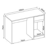Escrivaninha Office Morada Com 1 Porta E 1 Gaveta Amêndola Grafito Demóbile Amêndola Grafito - 2