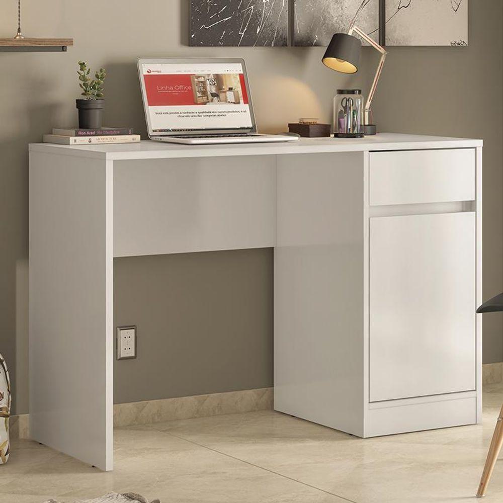Escrivaninha Office Morada Com 1 Porta E 1 Gaveta Branco Demóbile Branco - 4