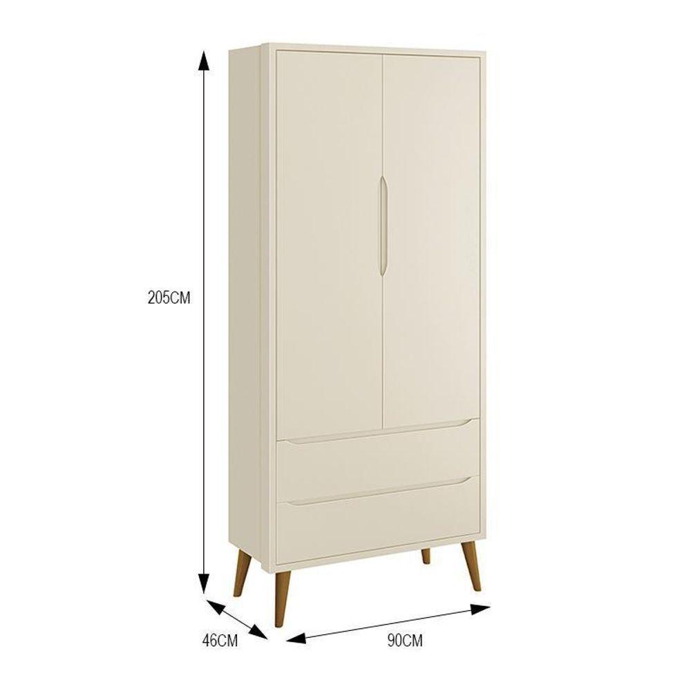 Dormitório Infantil Theo Retrô 2 Portas Cômoda E Berço Areia Fosco Com Pés Amadeirado Reller Móveis Areia Fosco - 5