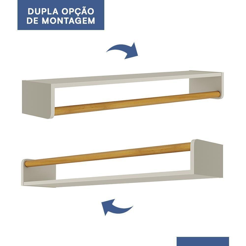Prateleira Theo 93,6cm Areia Fosco Amadeirado Reller Móveis Areia Fosco Amadeirado - 3