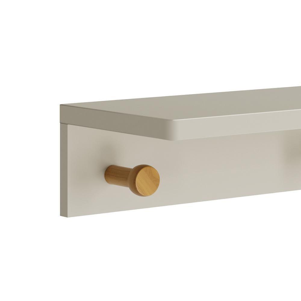 Prateleira Cabideiro Bia 89,6cm Areia Fosco Amadeirado Reller Móveis Areia Fosco Amadeirado - 3