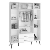 Dormitório Infantil Isis Guarda Roupa 4 Portas Cômoda E Berço Rosa Com Colchão D18 Reller Móveis Rosa - 5