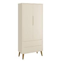 Guarda Roupa Infantil 2 Portas Theo Retrô Areia Fosco Com Pés Amadeirado Reller Móveis Areia Fosco - 1