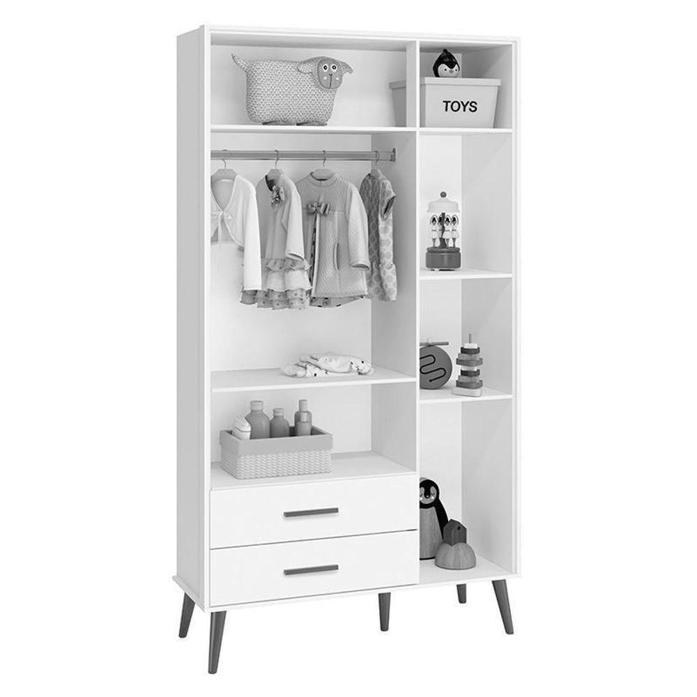 Dormitório Infantil Isis Guarda Roupa 3 Portas Cômoda E Berço Rosa Com Colchão D18 Reller Móveis Rosa - 5