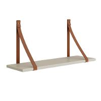 Kit 2 Prateleiras Luna 66,6cm Areia Fosco Com Alças De Couro Reller Móveis Areia Fosco - 3