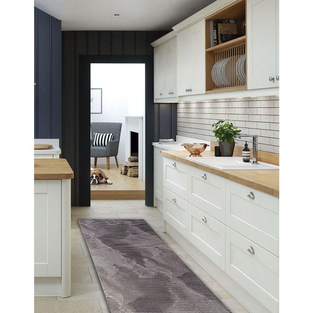 Tapete Passadeira Emborrachada Pvc Antiderrapante 0,65x3,00m Mármore Preto - 6