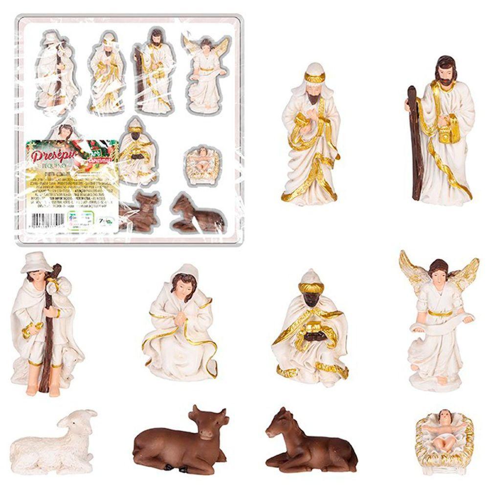 Presépio Nascimento De Jesus Estatueta Decoração Com 10pçs - 2