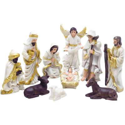 Presépio Nascimento De Jesus Estatueta Decoração Com 10pçs