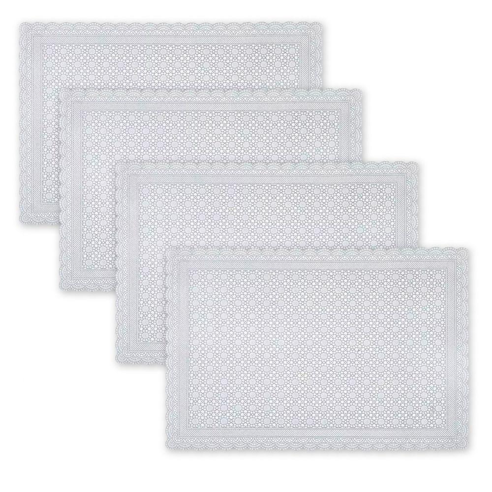 Toalha De Geladeira Pvc Rendado Kit 04 Pçs Pequenas Flores - 1