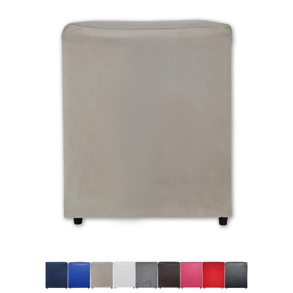 Puff Banqueta Quadrado Cubo Decorativo Courino E Suede Bege Suede - 2