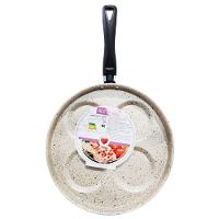 Frigideira 4 Ovos Multiuso Divisórias Antiaderente Grill Bege Stone - 2