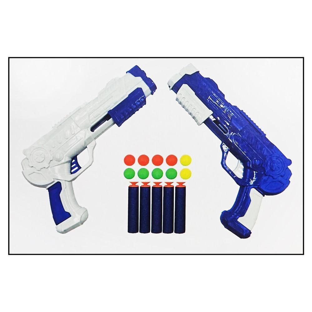 Kit 2 Lança Dardos Arminha Dupla Brinquedo Bolinha Shooter - 5