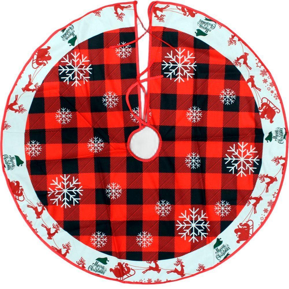 Saia Para árvore Natal Temática Flocos De Neve Natalino 90cm - 1