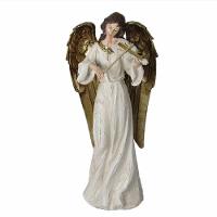 Trio Anjos Músicos Flauta Violino Harpa Em Resina Natal 38cm - 5