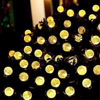 Cordão Lâmpadas Solar Luzes Leds Bolinhas Amarela Natal 5m - 2