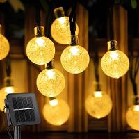 Cordão Lâmpadas Solar Luzes Leds Bolinhas Amarela Natal 5m - 5