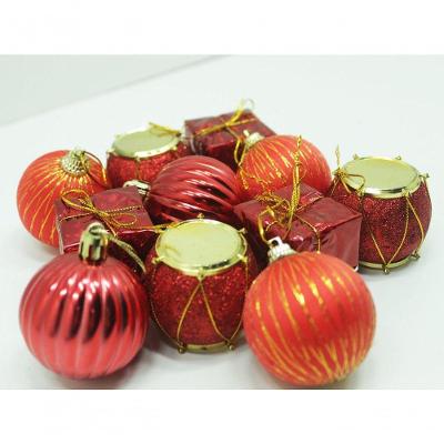 Kit 44 Pçs Tubo Enfeite Natalino árvore Natal Vermelho 5cm
