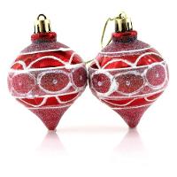 Kit 18 Bolas Pião Enfeite árvore Natal Pendente Glitter 60mm - 1