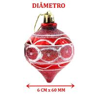 Kit 18 Bolas Pião Enfeite árvore Natal Pendente Glitter 60mm - 2