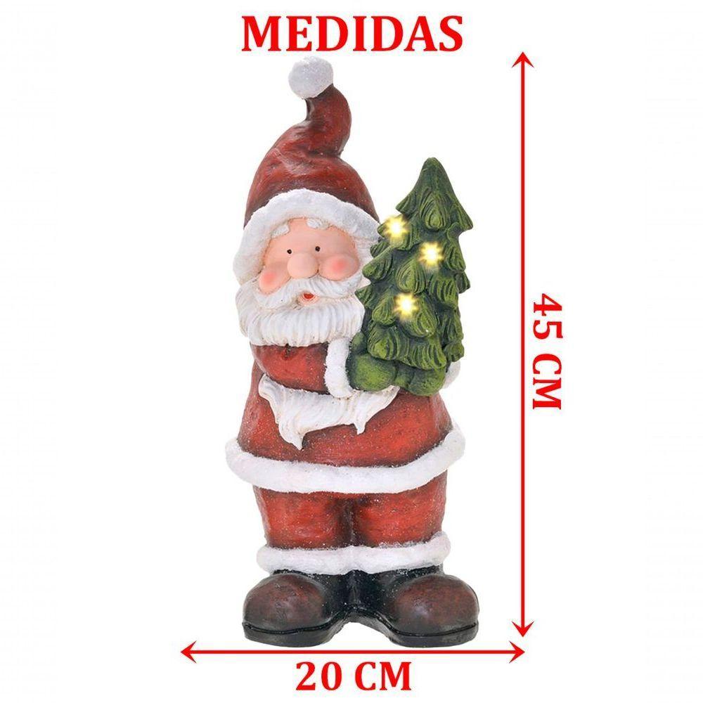 Estatueta Natalina Papai Noel árvore De Natal Led Luz 45cm - 2
