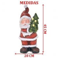 Estatueta Natalina Papai Noel árvore De Natal Led Luz 45cm - 2