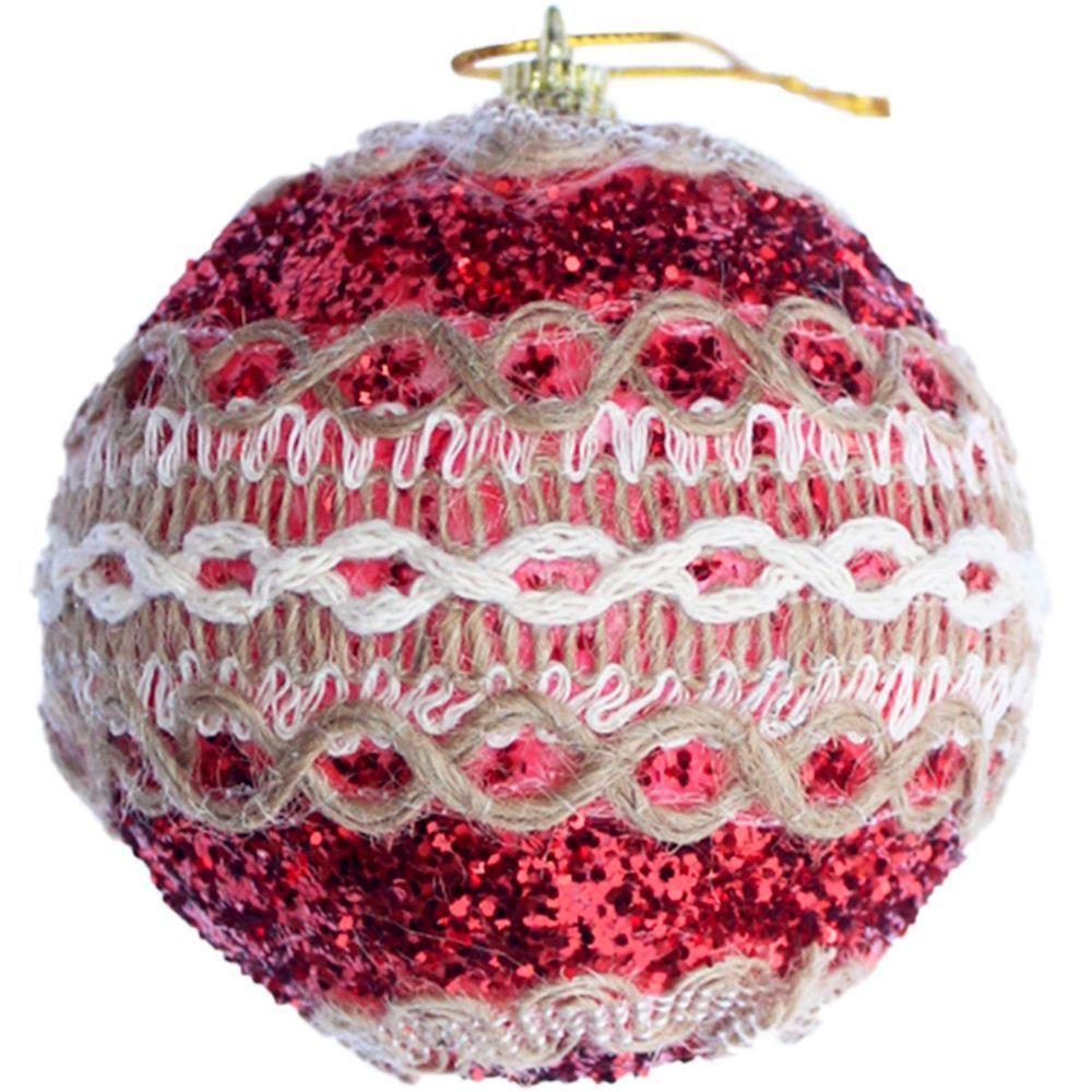 Kit 18 Bola Vermelha Natal Decoração árvore De Natal De 75mm - 3