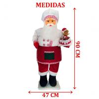 Dupla Bonecos Natalino Mamãe E Papai Noel Confeiteiros 90cm - 2
