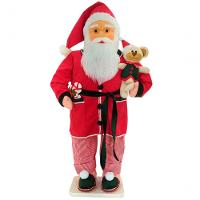 Boneco Natalino Papai Noel Dorminhoco Pijama Ursinho De 90cm - 1